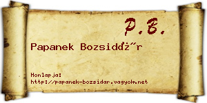 Papanek Bozsidár névjegykártya